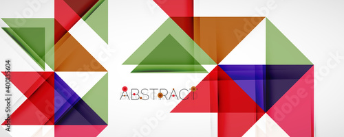 Geometric abstract background. Techno color triangle shapes. Vector illustration for covers  banners  flyers and posters and other designs