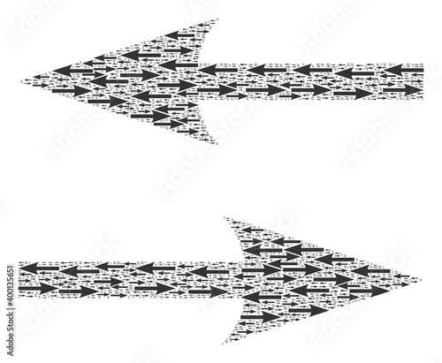 Recursive combination of horizontal exchange arrows. Flat vector horizontal exchange arrows composition is constructed of repeating self horizontal exchange arrows pictograms.