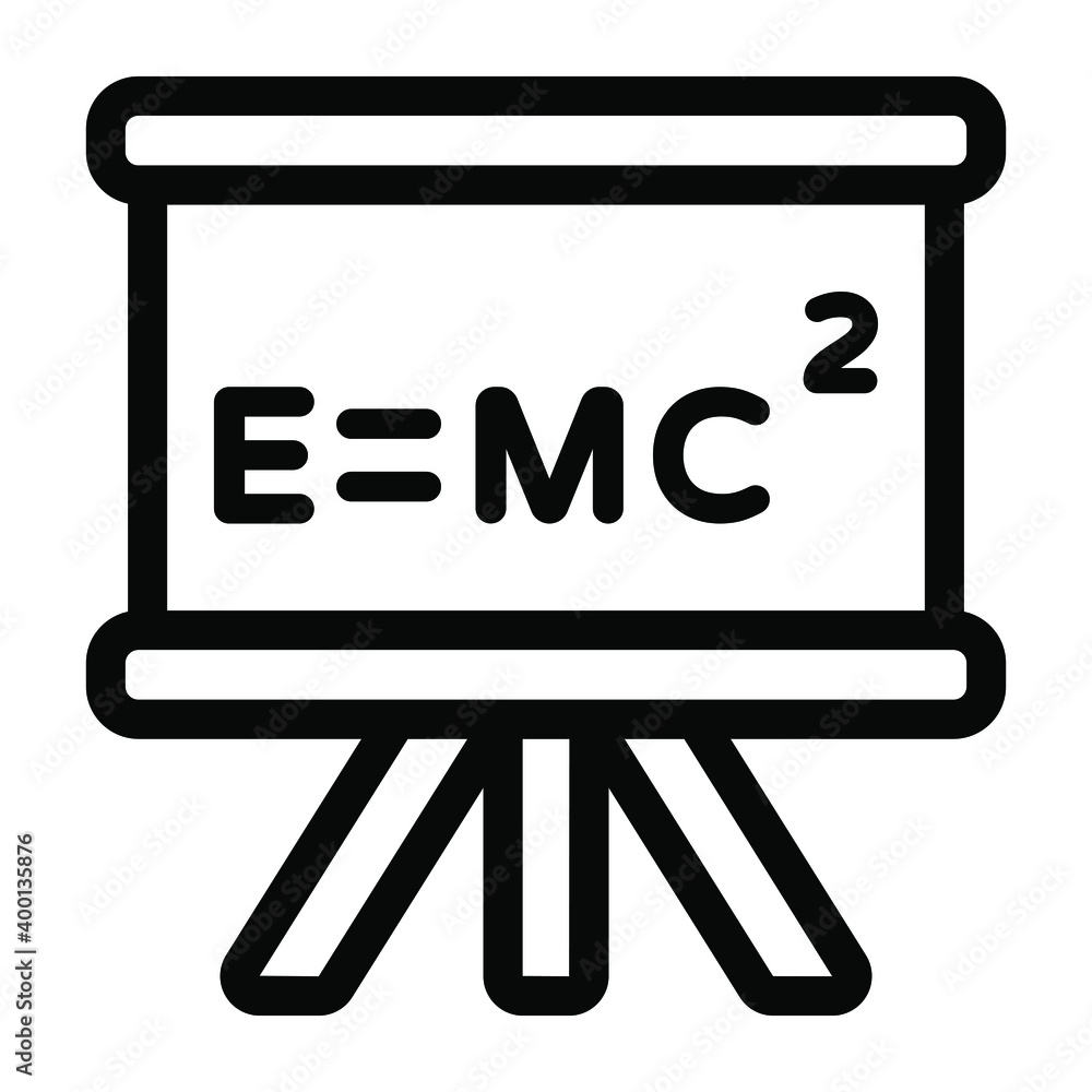 Physics formula of energy and mass, solid icon
Physics formula of energy and mass, solid icon