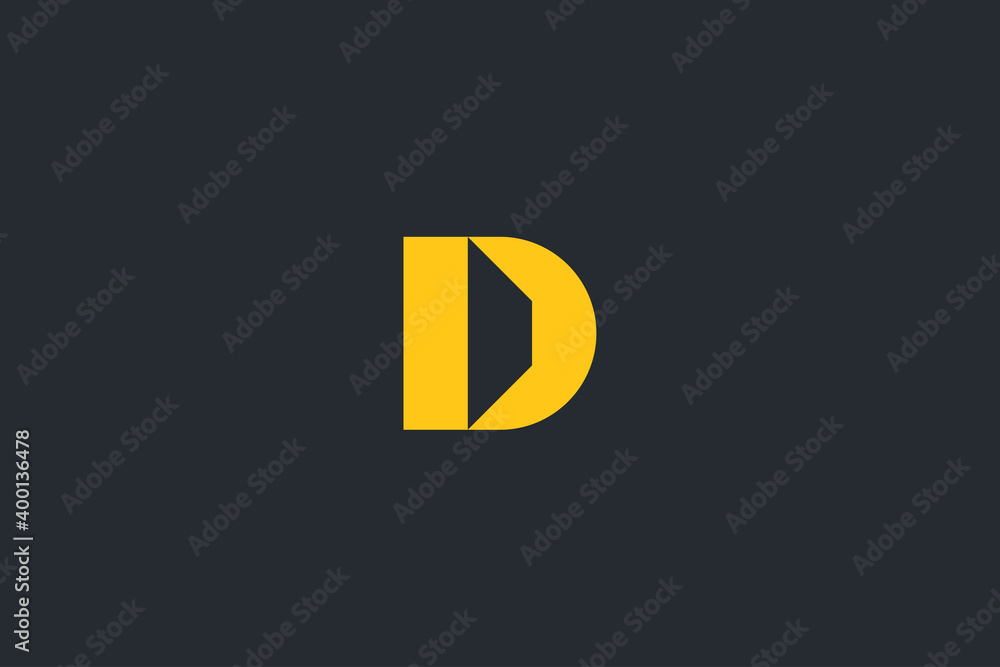 Minimal Modern Abstract Letter D Dark Background Logo Template Minimal Modern Abstract Letter D Dark Background Logo Template