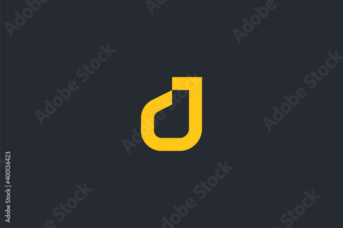 Minimal Modern Abstract Letter D Dark Background Logo Template