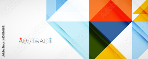 Geometric abstract background. Techno color triangle shapes. Vector illustration for covers, banners, flyers and posters and other designs