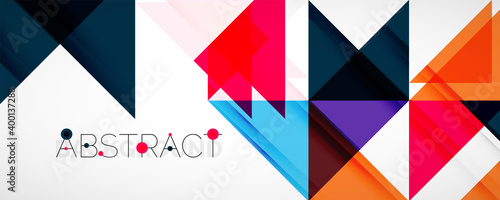 Set of vector triangle geometric backgrounds. Vector illustration for covers, banners, flyers and posters and other designs