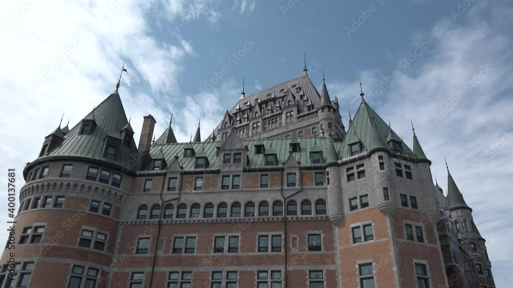 Canada. Quebec. View of Quebec City showing historical landmark Frontenac castle at sunset. Canada. Quebec. View of Quebec City showing historical landmark Frontenac castle at sunset.