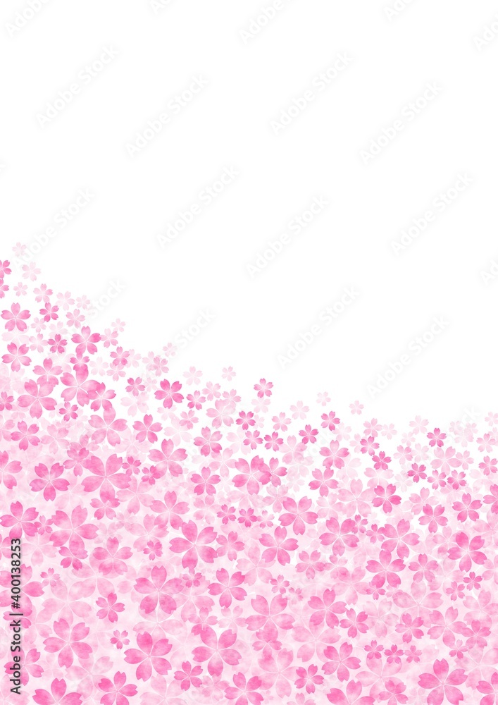 画面下に咲き広がる桜の縦長背景イラスト no.02