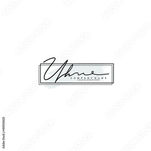 Initial UH Handwriting, Wedding Monogram Logo Design, Modern Minimalistic and Floral templates for Invitation cards 