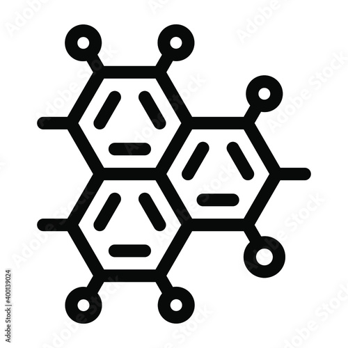 
An icon of chemical bonding in solid editable style
