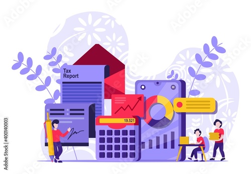 Initial Public Offerings specialist. IPO consultant. Investing strategy. Idea of money increase and finance growth. Tiny people illustration . Vector illustration