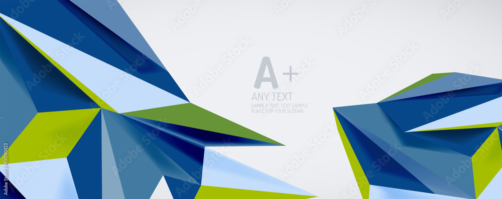 Vector triangle geometric backgrounds. Low poly 3d shape on light backdrop. Vector illustration for covers, banners, flyers and posters and other designs Vector triangle geometric backgrounds. Low poly 3d shape on light backdrop. Vector illustration for covers, banners, flyers and posters and other designs
