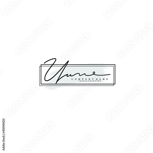 Initial UU Handwriting, Wedding Monogram Logo Design, Modern Minimalistic and Floral templates for Invitation cards 