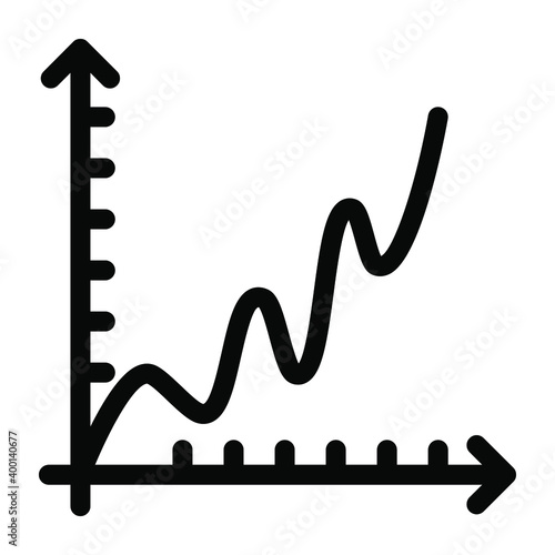  A solid editable design of line chart  trendy icon 
