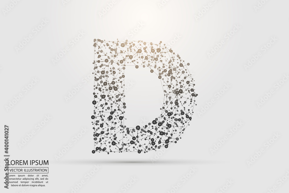 English letters abstract font consists 3d of triangles, lines, dots and connections. Vector illustration EPS 10. English letters abstract font consists 3d of triangles, lines, dots and connections. Vector illustration EPS 10.