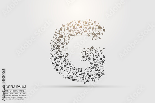 English letters abstract font consists 3d of triangles, lines, dots and connections. Vector illustration EPS 10.