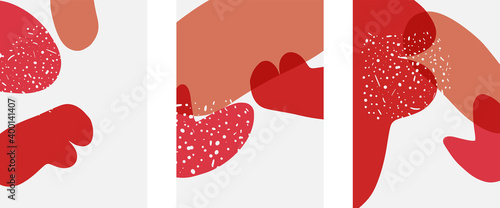 Hand drawn doodle shapes, wall art painting style, vector abstract background templates. A4 poster design or for covers, banners, flyers