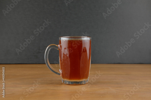 a glass of hot tea