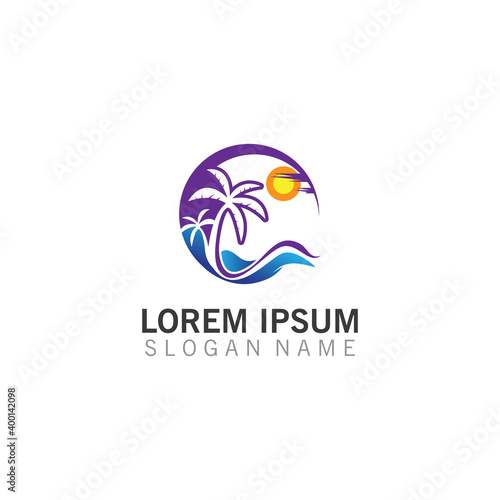 Summer holiday beach banner template design. style creative vector illustration design