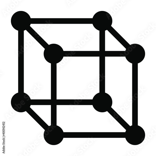 
Science and cubic lattice, solid icon design of cubics
