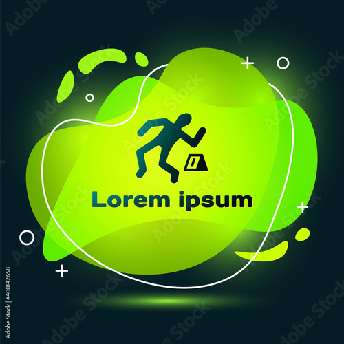 Black Crime scene icon isolated on black background. Abstract banner with liquid shapes. Vector.