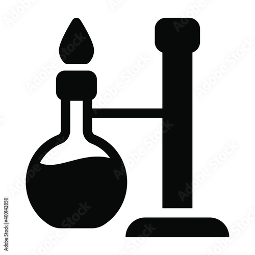 

A trendy solid icon of lab apparatus, retort stand
