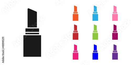 Black Lipstick icon isolated on white background. 8 March. International Happy Women Day. Set icons colorful. Vector.