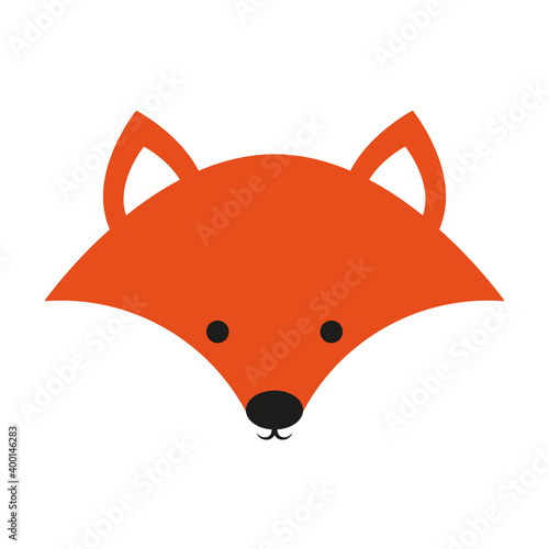 Fox head in a cartoon style. Vector illustration