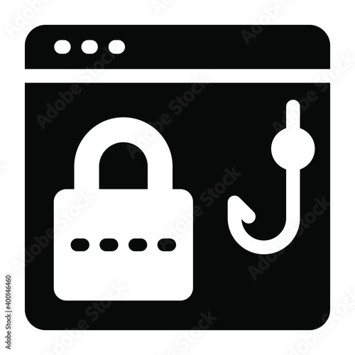 
An icon of website phishing in editable solid design
