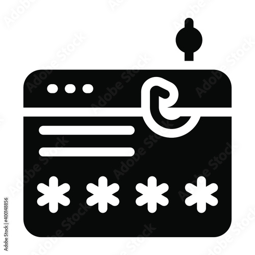 
A cool icon of web password phishing in solid design
