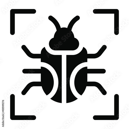 
Focus bug, macro bug solid icon design
