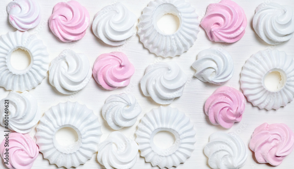 cake white pink marshmallow meringue cookies background set cake white pink marshmallow meringue cookies background set