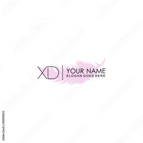 Initial XD Handwriting  Wedding Monogram Logo Design  Modern Minimalistic and Floral templates for Invitation cards