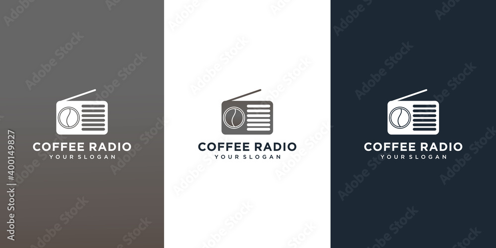 coffee radio logo design template coffee radio logo design template