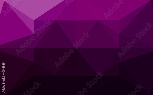 Dark Purple vector polygon abstract layout.