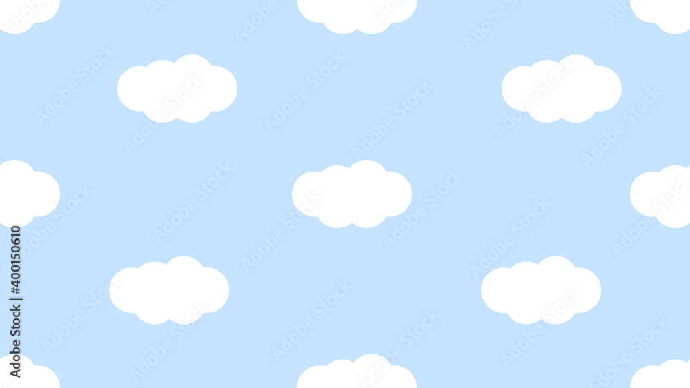 light blue seamless background with clouds