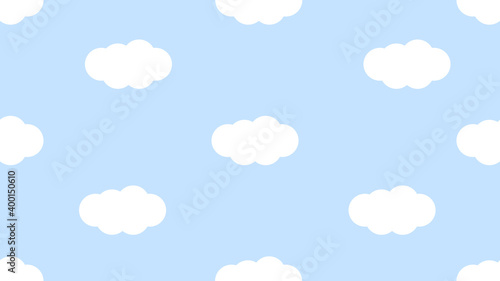light blue seamless background with clouds