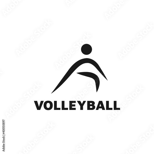 volleyball logo design with people icon