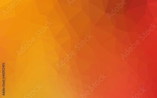 Light Red  Yellow vector shining triangular background.