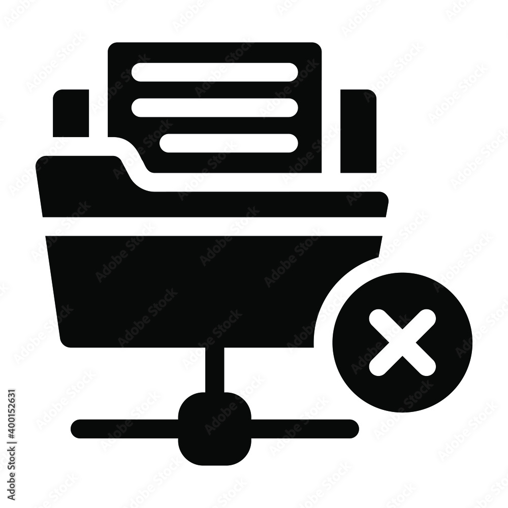 Icon of network drive error in modern solid style
Icon of network drive error in modern solid style