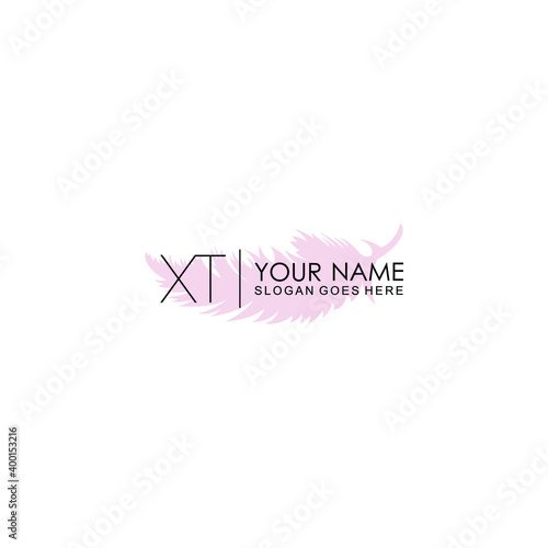 Initial XT Handwriting  Wedding Monogram Logo Design  Modern Minimalistic and Floral templates for Invitation cards