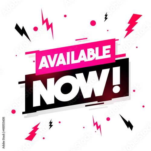 Vector Illustration Dynamic Glitch Label With Text Available Now