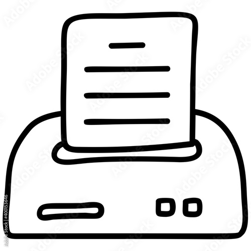 Printing machine icon line design.