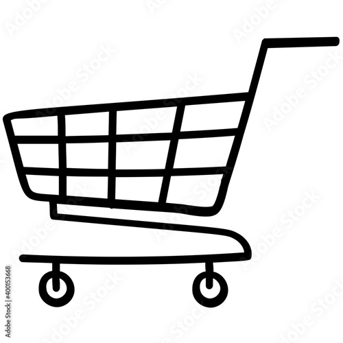 Line vector design of shopping cart.