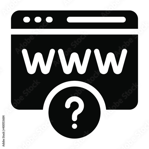 
Question over web, unknown website solid icon
