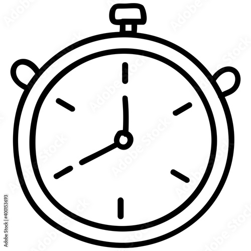 Stopwatch icon in line design.
