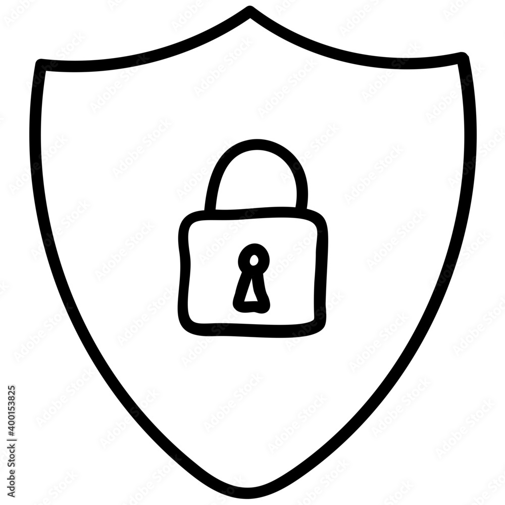 Line design of encryption shield icon Line design of encryption shield icon