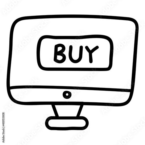 Line design of online buying icon.