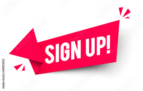 Vector Illustration Sign Up Arrow Label