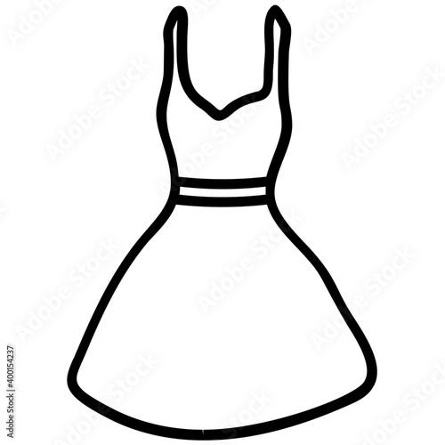 Line design of frock icon.