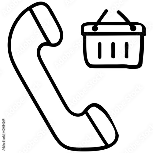 Phone order icon line design