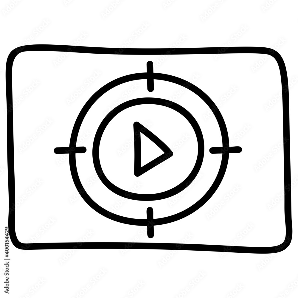 Online video icon, line design. Online video icon, line design.
