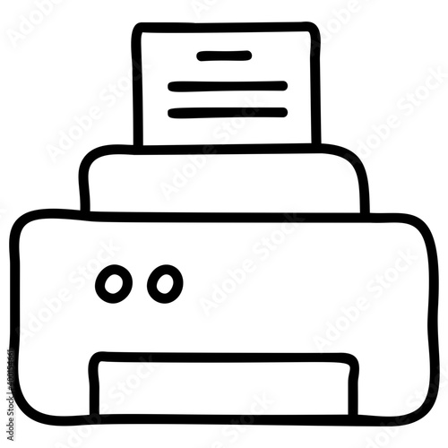 Printer, printing machine icon in line design.